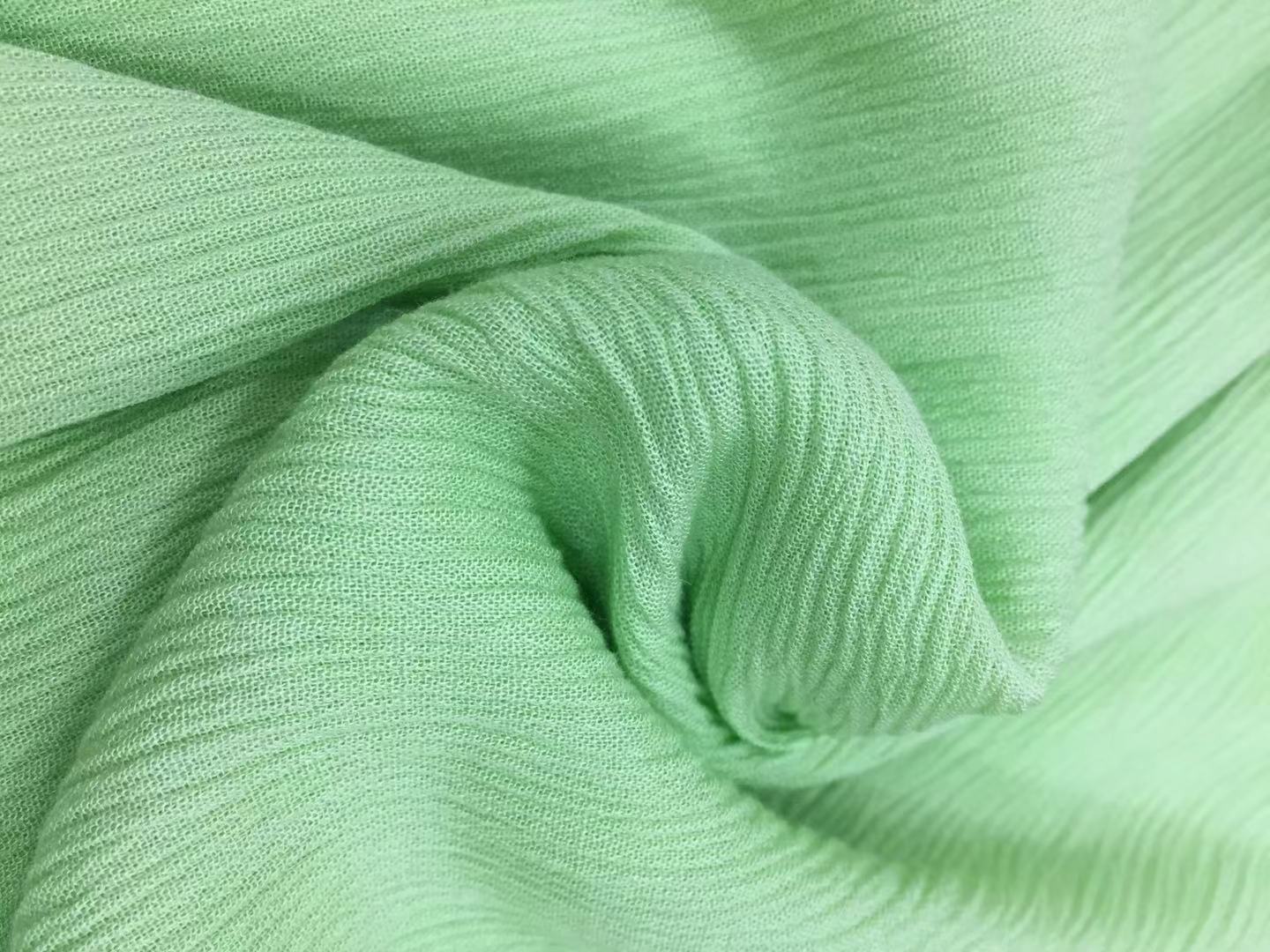 人棉30*24洗水压皱肌理绉布 素色人棉布 春夏女装连衣裙童装面料