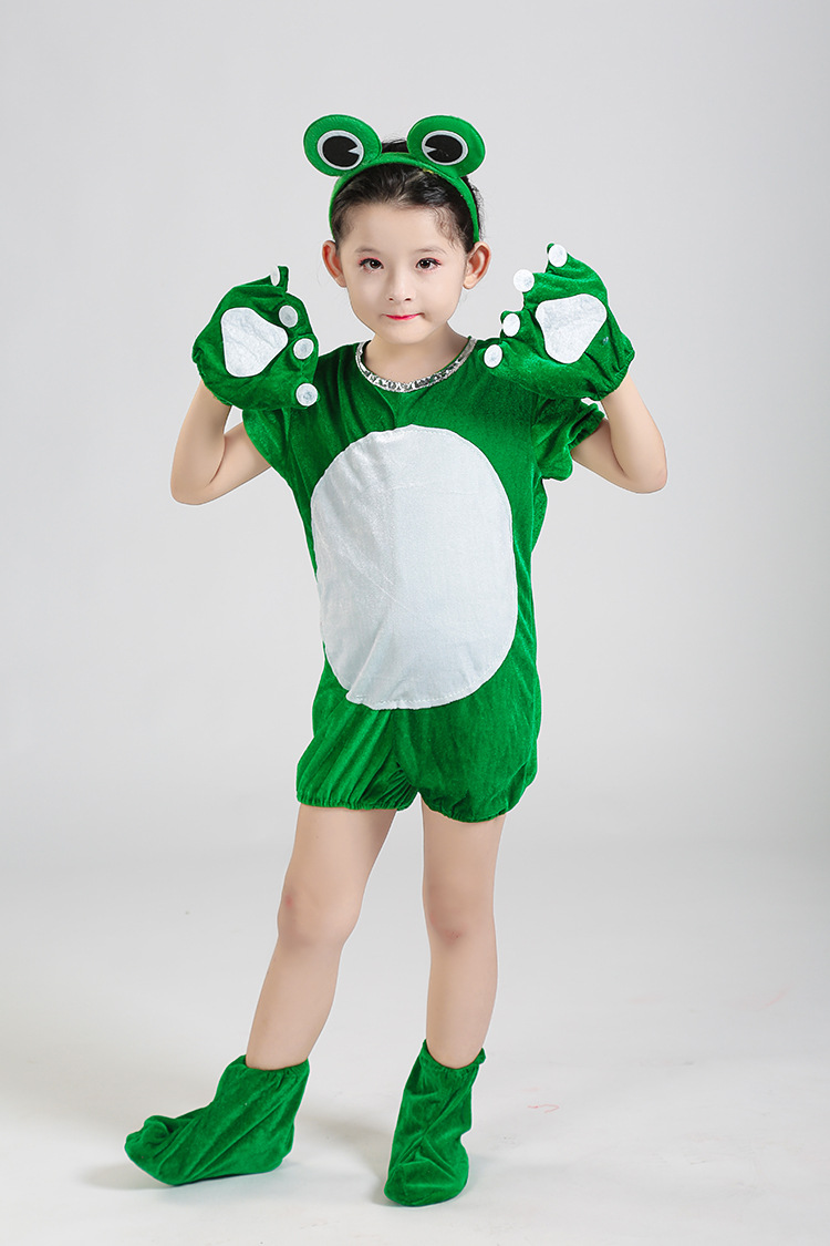 儿童动物服装小青蛙演出服蝌蚪卡通装小跳蛙舞蹈表演服连体服造型