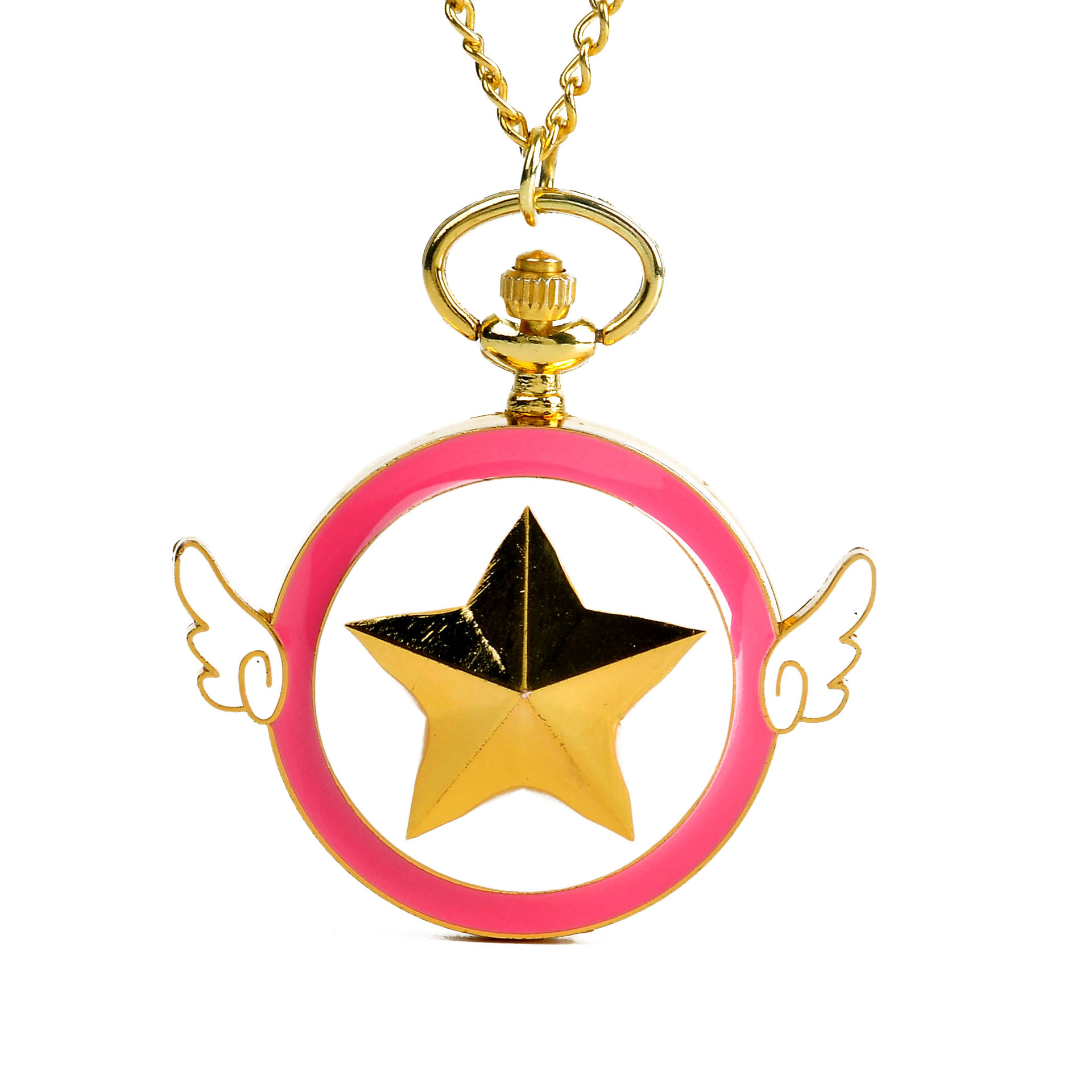 厂家批发小樱石英怀表 美少女战士翅膀五角星卡通动漫表8821