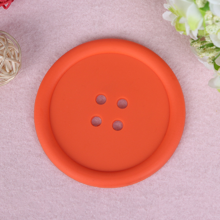 创意家居生活用品 圆形硅胶杯垫 韩版可爱纽扣杯垫