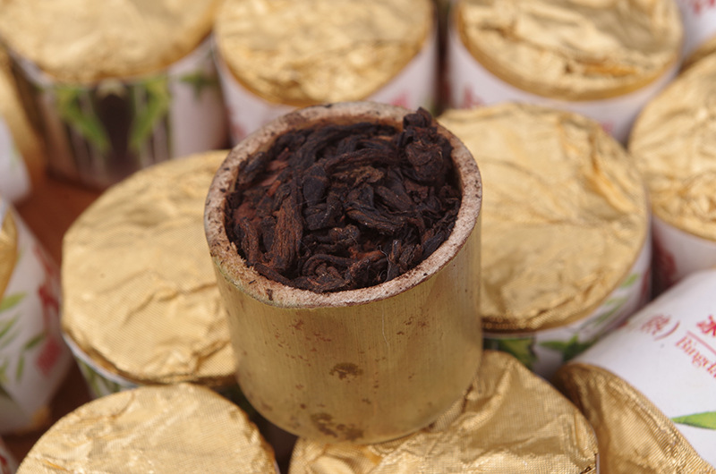 批发小香竹普洱茶熟茶 云南冰岛古树茶迷你香竹茶 竹筒装500g竹香