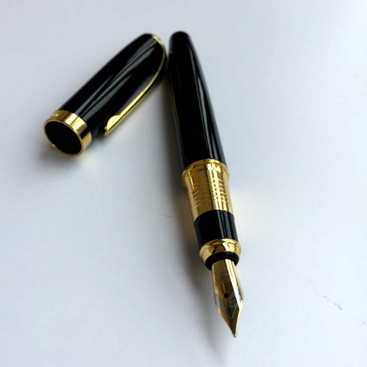 直销钢笔1000 纯黑丽雅签字笔 美工笔 商务办公礼品 可定制logo