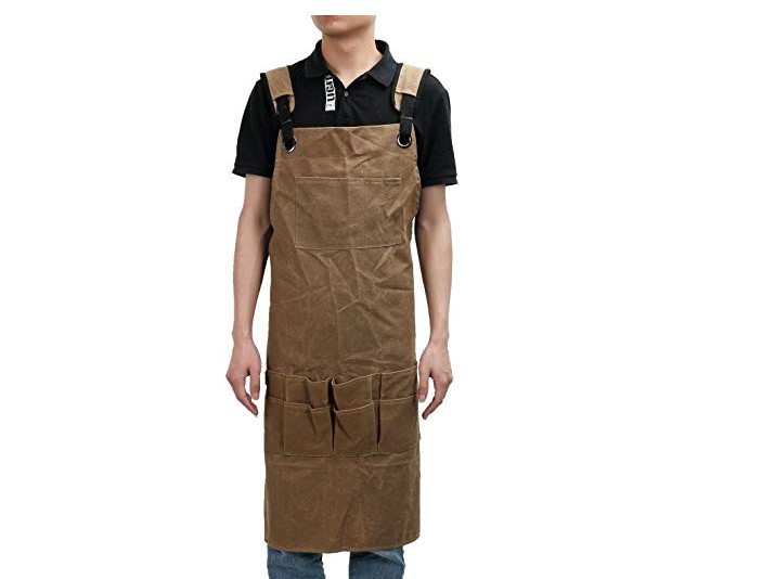 湿蜡围裙防水涂蜡帆布围兜围裙工具跨境电商围腰定制logo