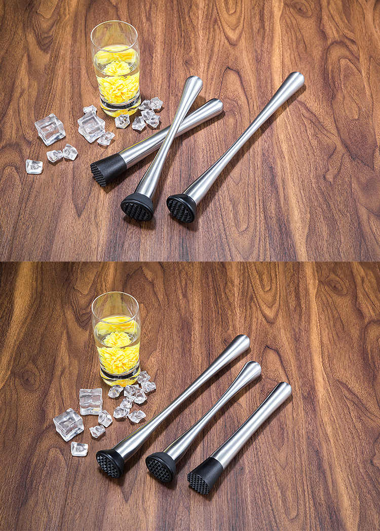 不锈钢碎冰棒冰锤鸡尾酒捣冰棒调酒压汁棒捣碎器柠檬薄荷叶压碎棍