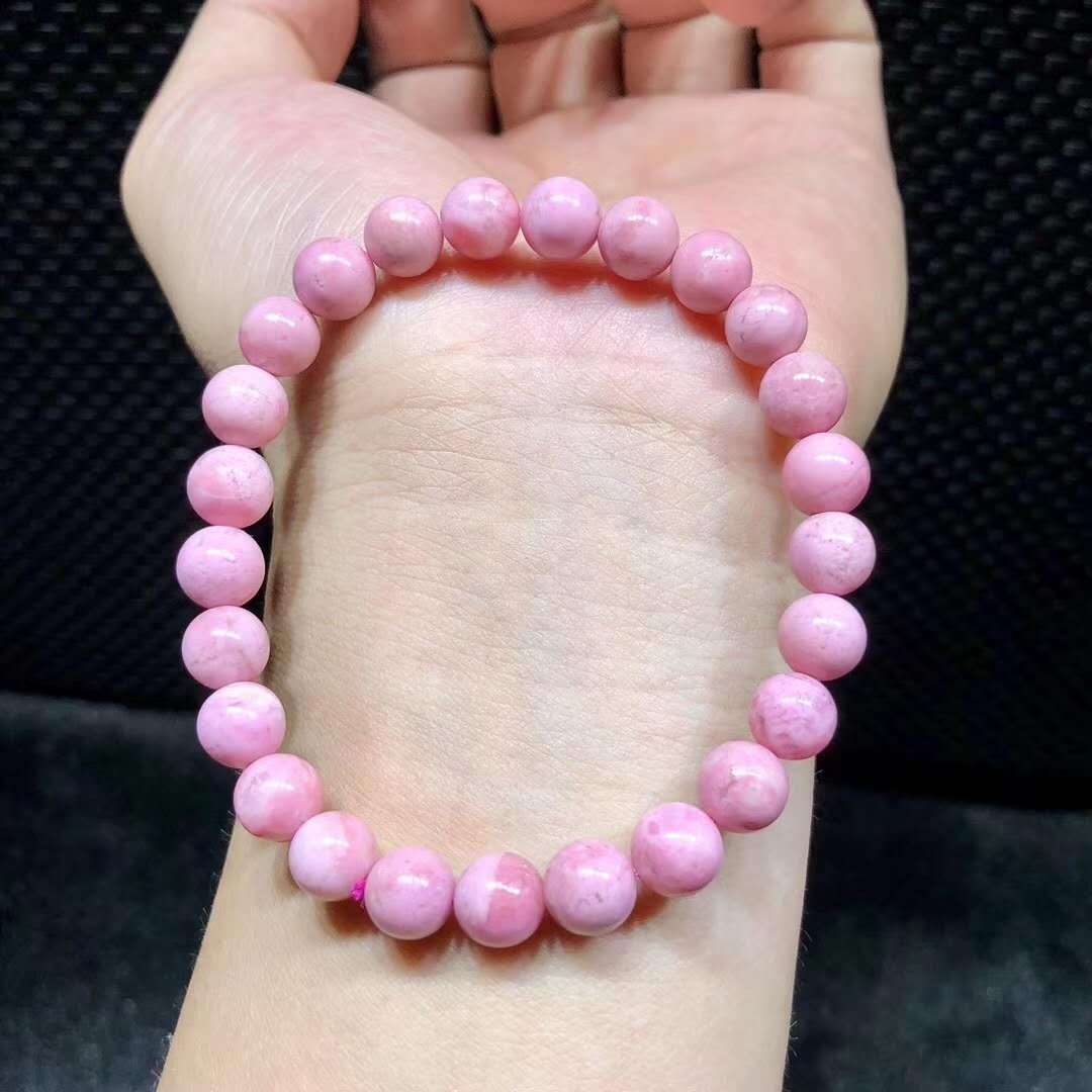 厂家直销 天然蔷薇辉石手链 樱花粉色水晶手串 女式 时尚饰品礼物