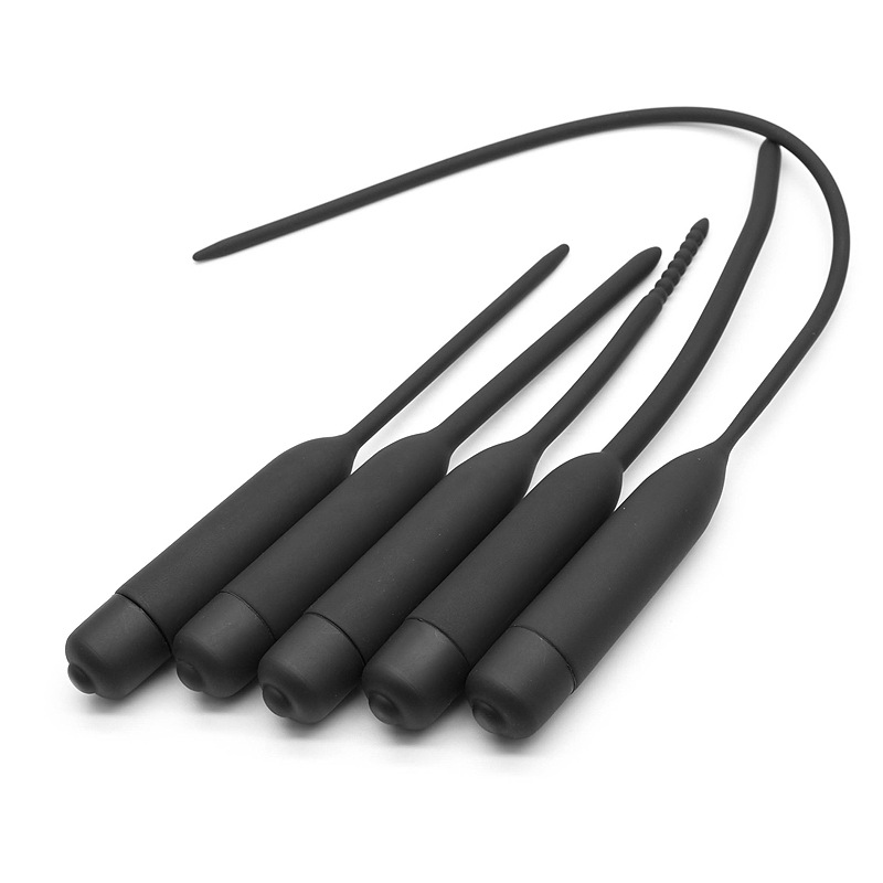 男用震动硅胶尿道堵马眼刺激自慰插棒硅胶尿道扩张器同志情趣用品