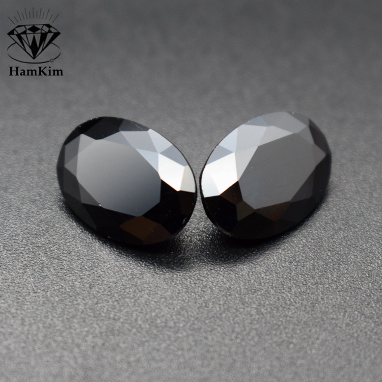 椭圆形宝石裸石黑色蛋形锆石批发镶嵌用石黑锆石梧州锆石首饰镶