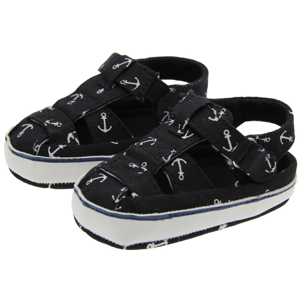 阿罗莎外贸软底纯棉船锚婴儿鞋厂家批发春秋新款学步鞋 hs1081