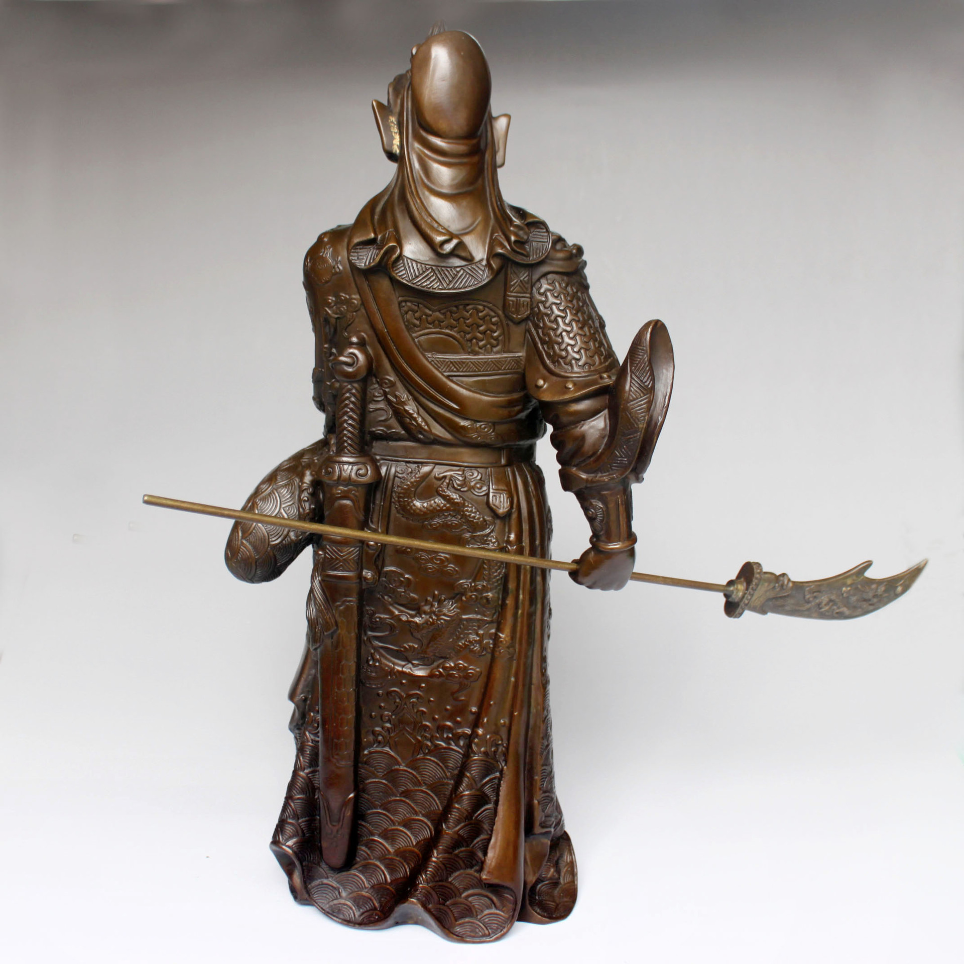 青铜器摆件家居办公装饰品摆件商务礼品横刀关公