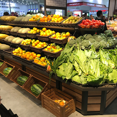 厂家定制批发大型超市蔬菜水果货架 果蔬架多层水果架百果园货架