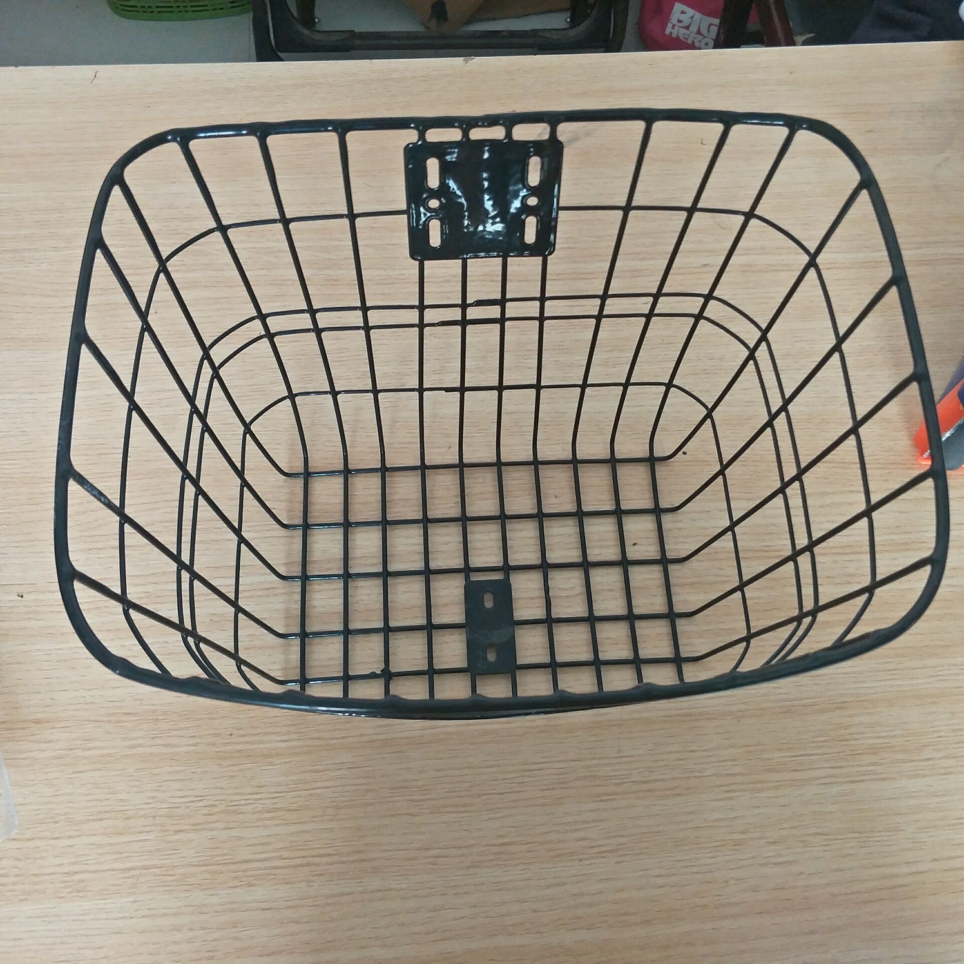 自行车车筐 白铁丝车篮 折叠车筐 自行车前车篮 黑色菜篮子