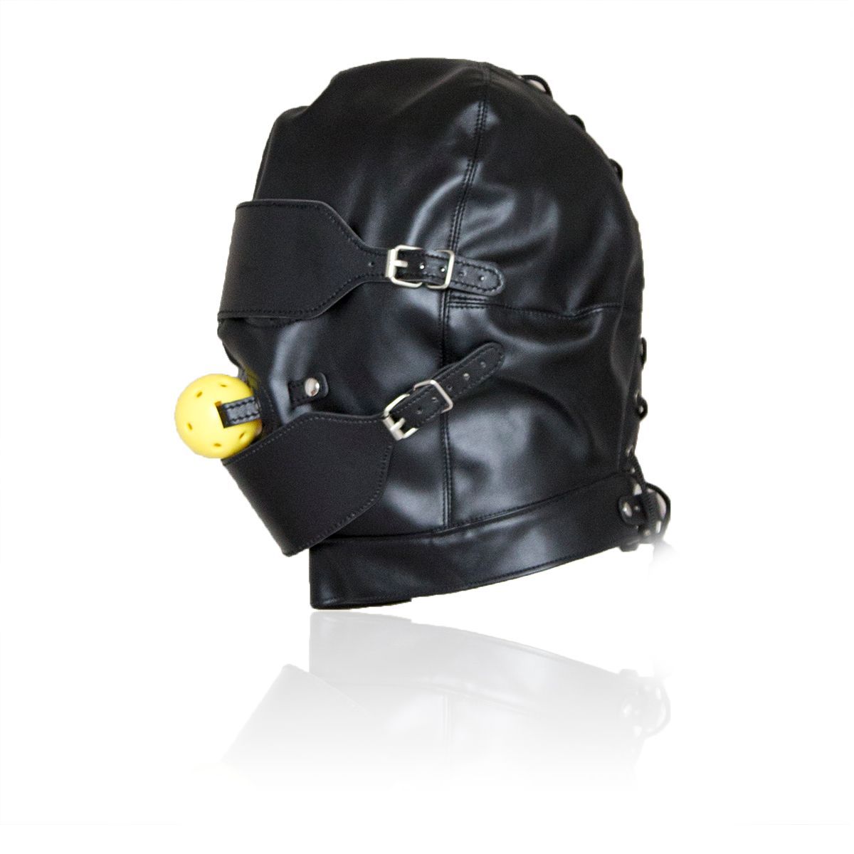 桃色缘成人情趣黑色软pu露眼露嘴头套面具皮革面罩惩罚束缚品批发