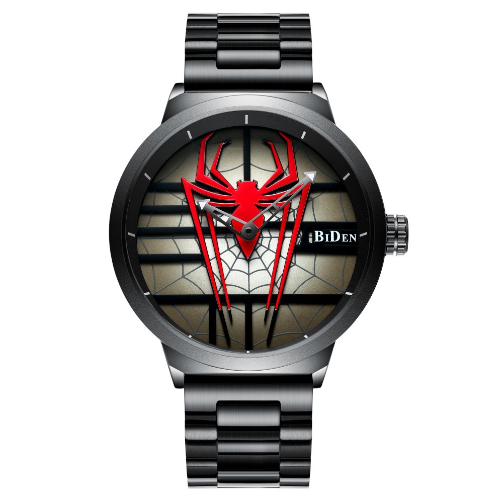 一件代发biden拜登2018新镂空蜘蛛钢带watch时尚石英男士手表男表