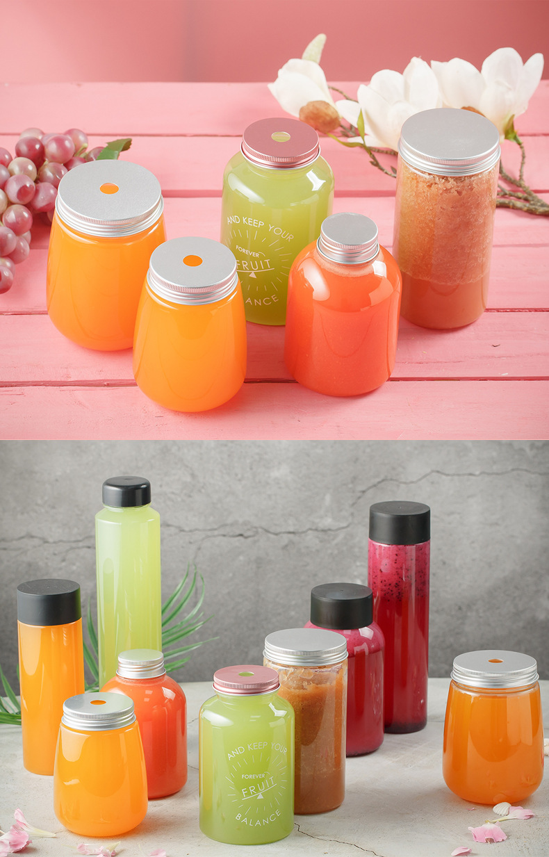 徽隆 高透pet饮料瓶一次性瓶子创意果汁瓶奶茶杯子透明饮料塑料杯