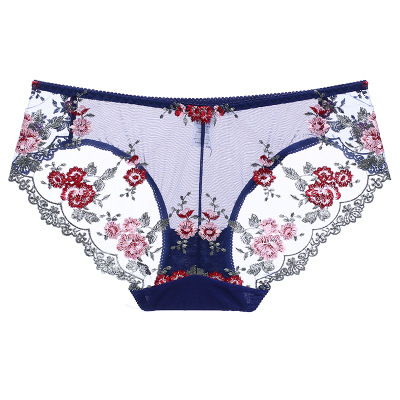 雕婵刺绣蕾丝少女纯棉裆网纱性感内裤女内裤女士厂家批发