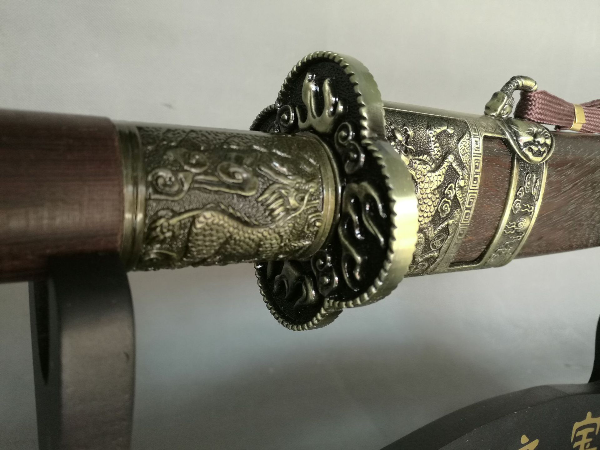 鸡翅木康熙战刀