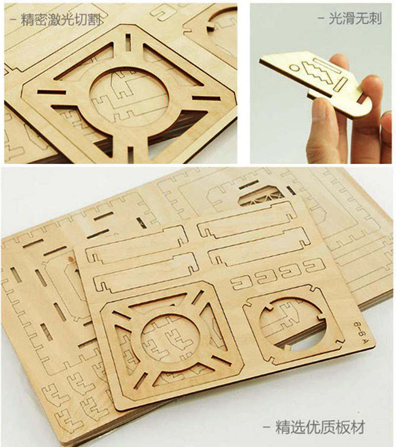 源头厂家 3d立体木质拼图 激光切割diy手工益智积木玩具地摊热销