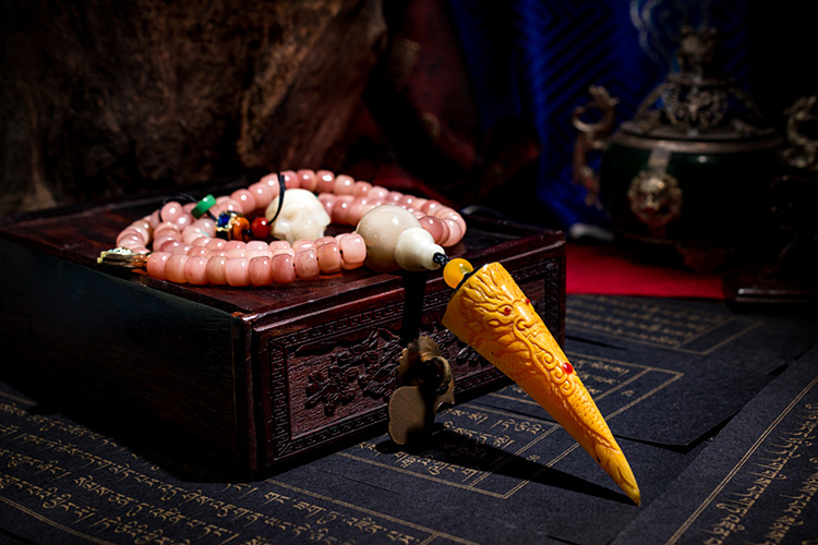 天然满血驼骨108颗佛珠手串藏式密宗民族风手链尼泊尔时尚念珠