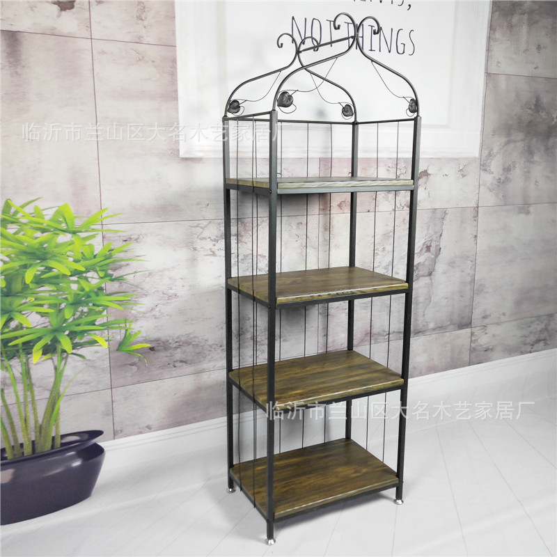 New Simple Floor Display Shelf Storage Shelf Steel Wood Bookshelf Simple Rack Living Room Factory Wholesale