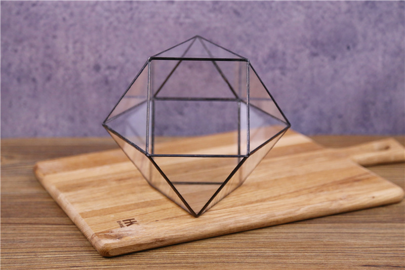 混切面十四面体 多肉植物苔藓微景观不规则玻璃永生小花房盒 批发