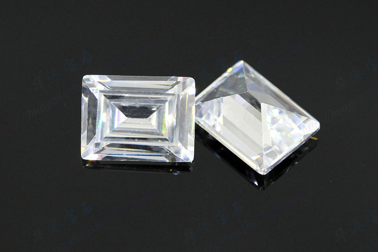 华港宝石 小长方形直角车平白色锆石 梯形无色人造cz裸石钻手表