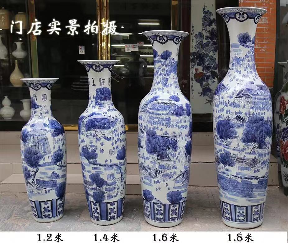 2米清明上河图礼品瓷青花瓷摆件景德镇陶瓷大花瓶厂家直销定制