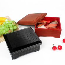供应双剑牌方形小巧单格防滑日式便当鳗鱼饭盒寿司盒