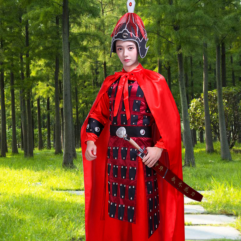 古代女古装将军铠甲汉服舞台剧影视盔甲可穿真人演出服全套衣服