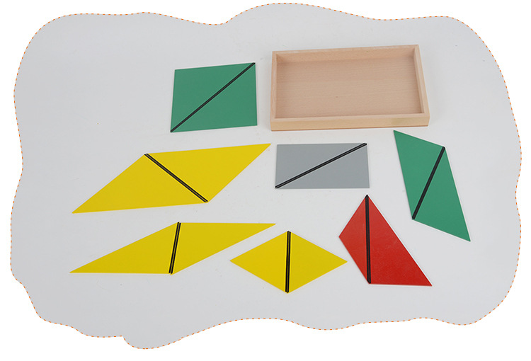 蒙氏教具专业版构成三角形蒙特梭利 婴幼儿童早教玩具现货供应