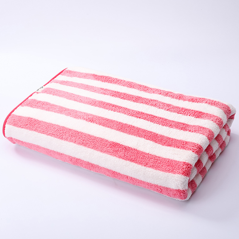 阳离子条纹浴巾成人儿童婴幼儿大毛巾柔软吸水不掉毛沙滩游泳浴巾