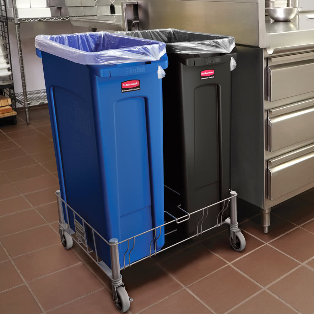 美国rubbermaid fg354060 带把手87升垃圾桶 储物桶 (灰色)