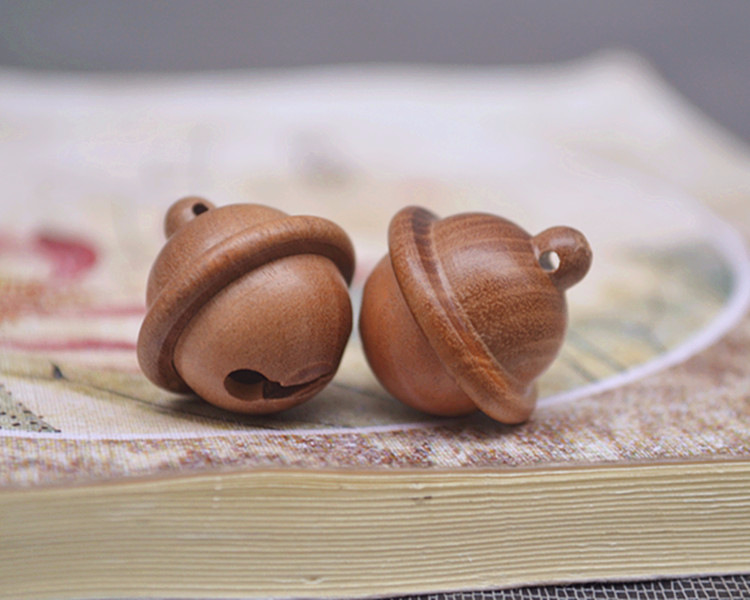 黑檀黄杨桃木雕刻铃铛 diy小饰品配件 铃铛吊坠