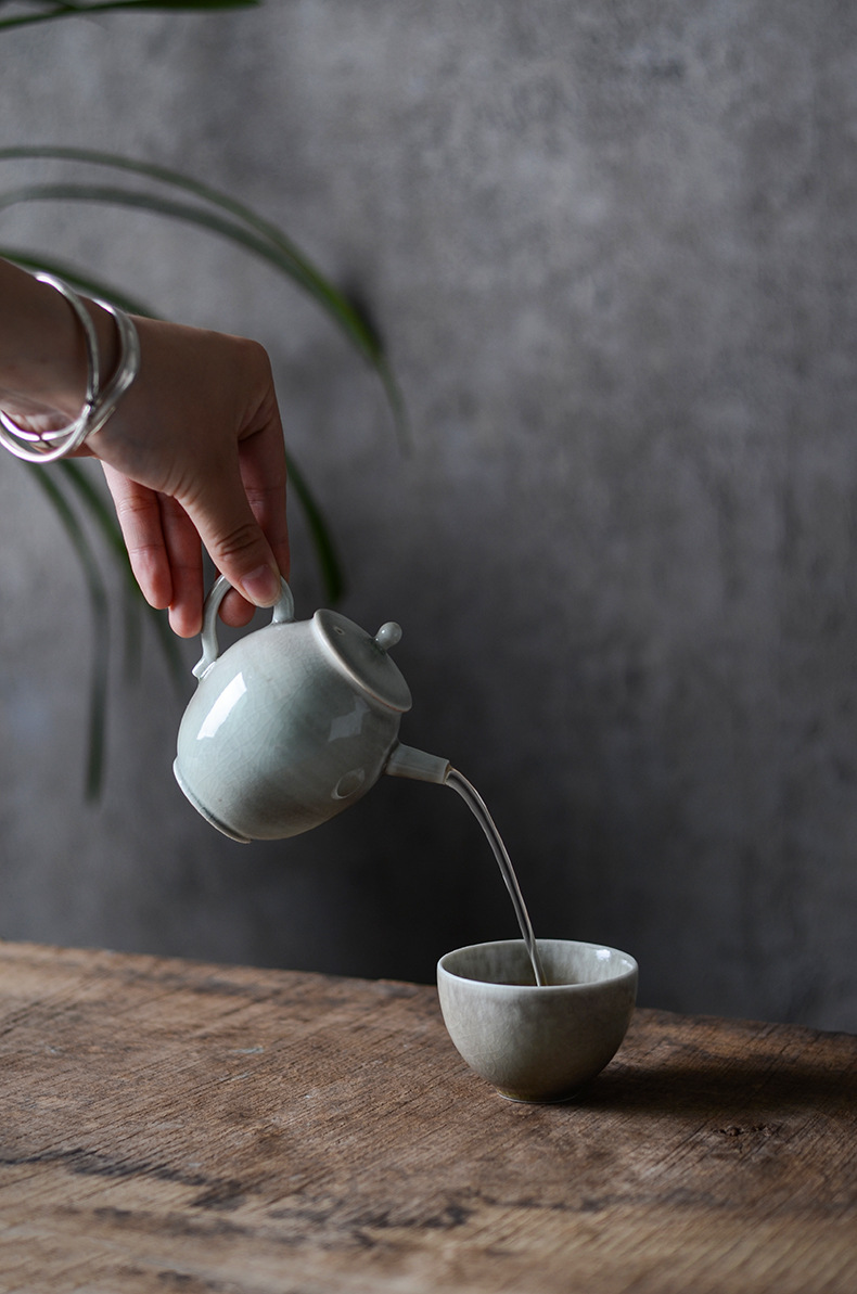景德镇品茗杯陶瓷若琛杯苏打汝窑开片茶盏单杯景德镇功夫茶杯茶具