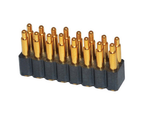 pogopin表面镀金双排弹簧针连接器pogopin 弹簧针 顶针 连接器