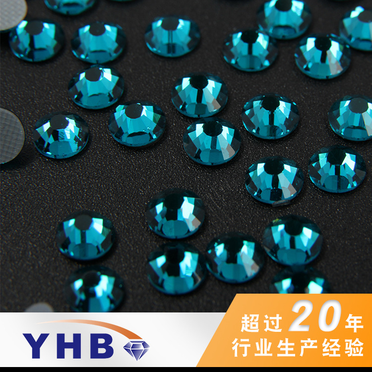 Factory Wholesale Clothing Accessories Hot Drilling Color Blue Glass Korean Rhinestone 4mm Dancing Dress Ornament Nails Stick-on Crystals Accessories Flat Bottom