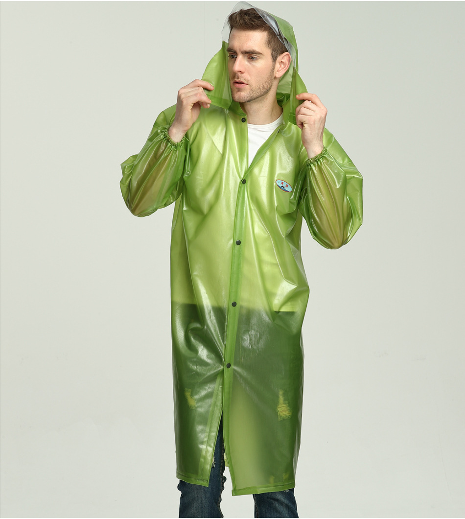 海翔pvc牛筋加 长款雨衣成人工地劳保透明时尚雨披连体防暴雨雨衣