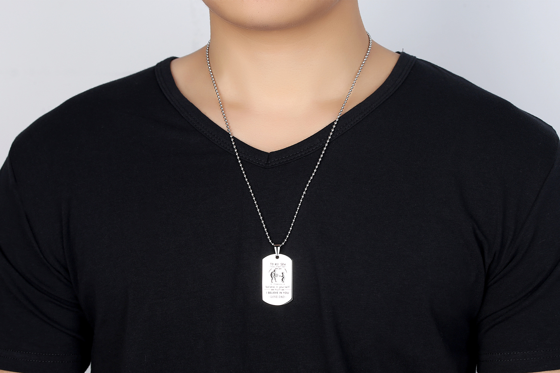 不锈钢吊坠_外贸饰品狗牌不锈钢吊坠 新款欧美男士批发节日时尚 - 阿