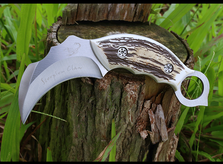 户外爪刀 毒蝎子爪刀 爪子户外刀具 小直刀 野营丛林野外生存小刀