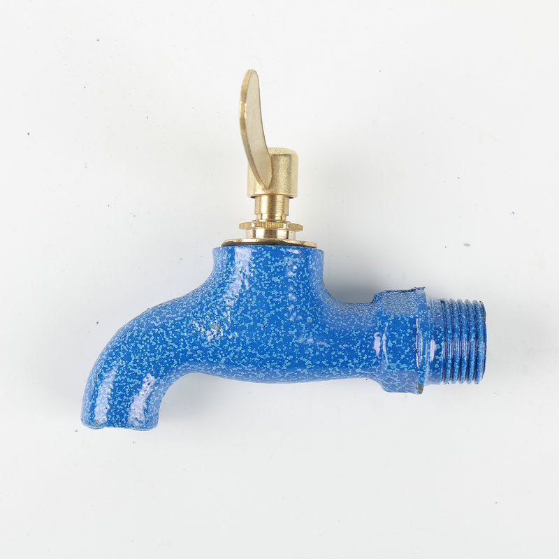 蓝色老式铸铁水龙头 4分螺旋式慢开水龙头 拖把水池龙头批发