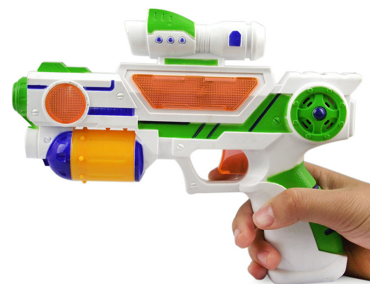 2718儿童发光电动玩具枪 男孩声光语音枪投影八音枪玩具 地摊货源