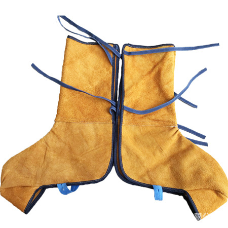 厂家直供牛皮电焊护脚护腿焊工脚套防护脚盖耐磨隔热电焊皮脚套