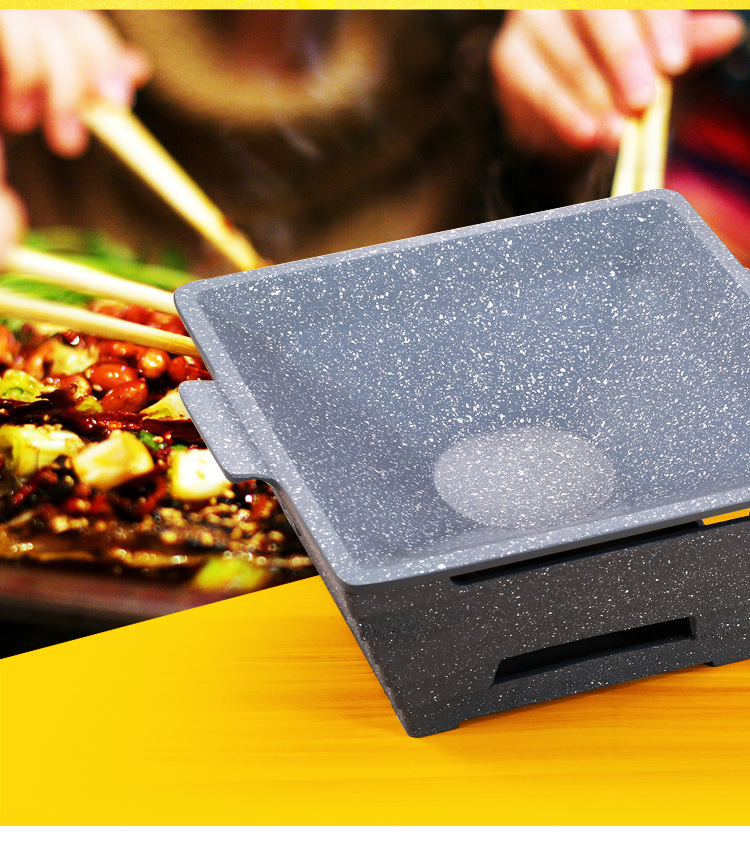 铝制不粘不生锈酒精烤鱼炉海鲜大咖仿麦饭石烤鱼盘干锅锅烧烤炉