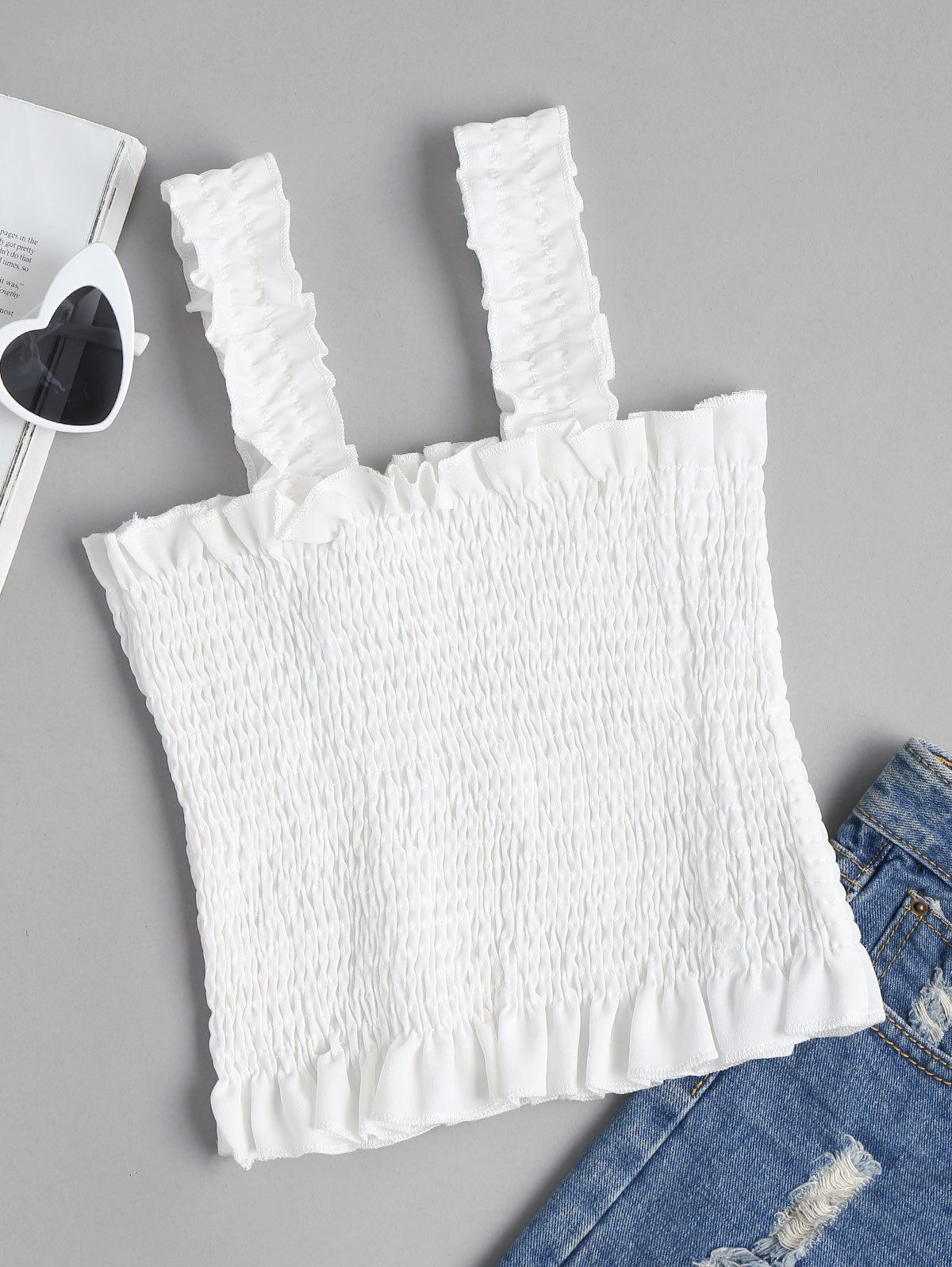 2018夏季白色吊带 打揽小背心