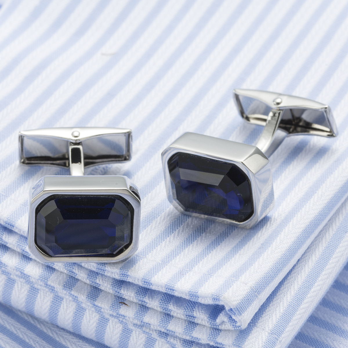 优质法式衬衫袖钉 墨蓝水晶袖扣 礼服袖口纽扣 cufflink 510