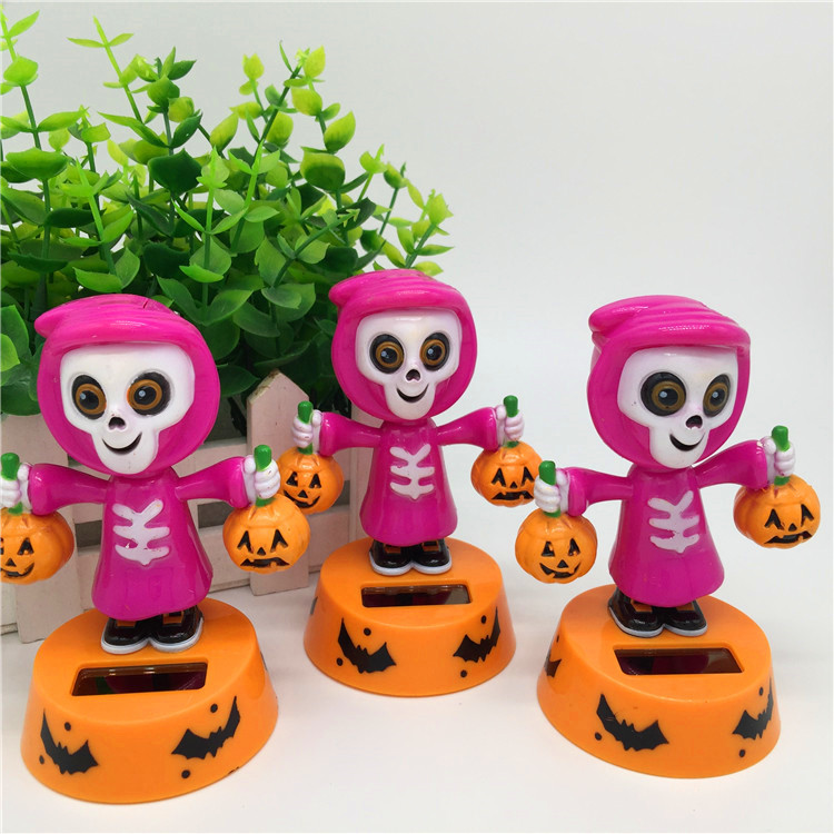 Car Decoration Resin Car Interior Ornaments Solar Pumpkin Lantern Car Accessories Bobble Head Doll Apple like Flower