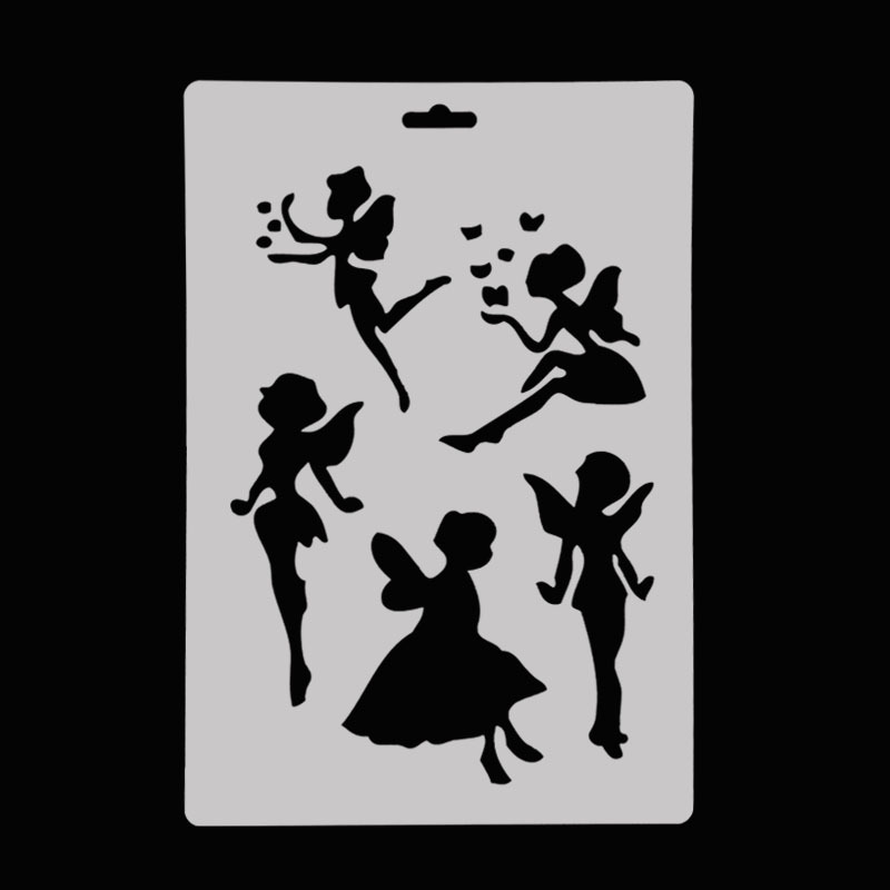 小仙子绘画模板镂空模板手绘卡通模板手抄报工具喷绘模板涂鸦喷图