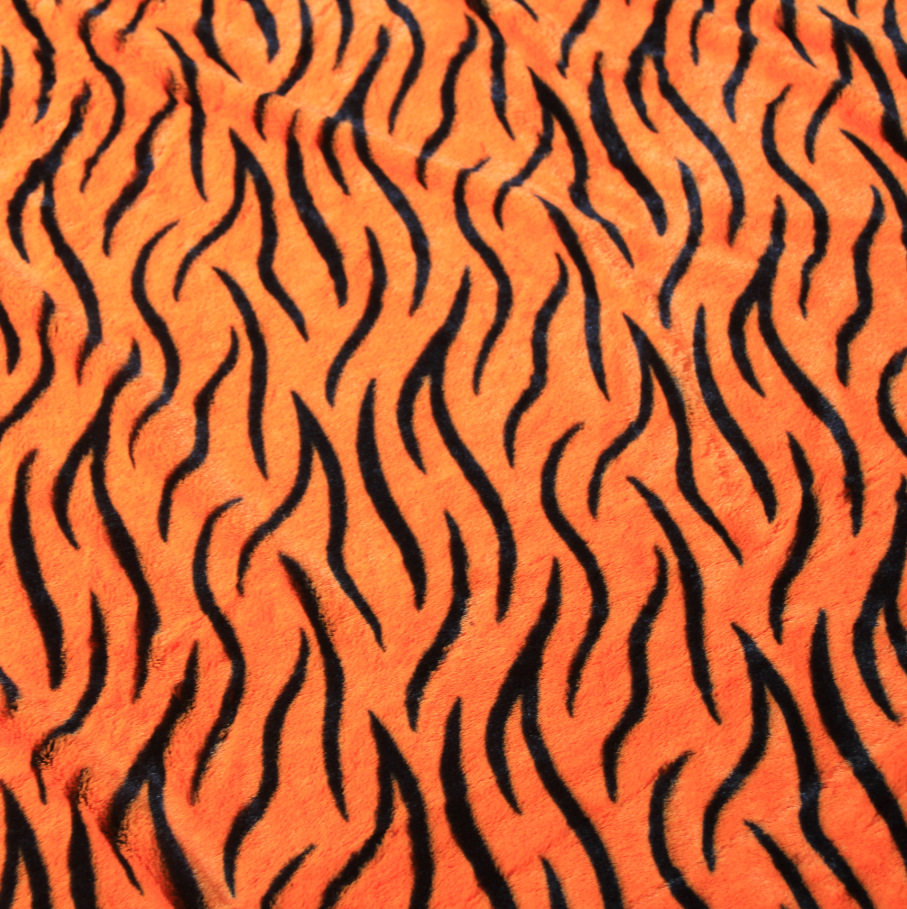 厂家直销 pv绒 l老虎皮花型 毛绒玩具家纺面料