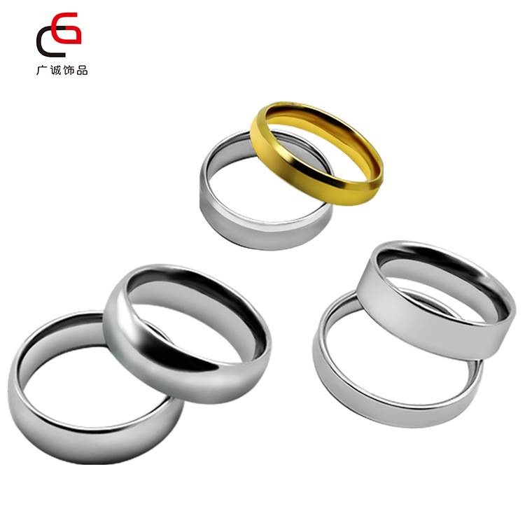 Korean Style Titanium Steel Ring Personalized Glossy Stainless Steel Couple Ring Ultra Thin Ring TikTok Same Style Couple Rings