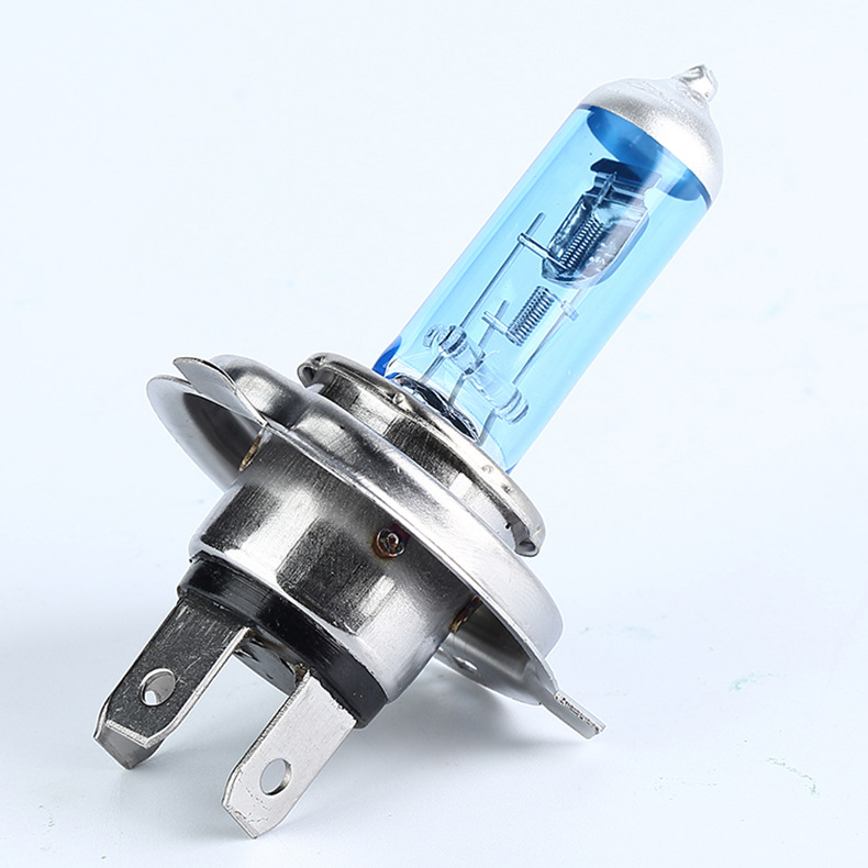 h4蓝色超白光灯泡12v10090wp43th4汽车卤素大灯通用汽车灯