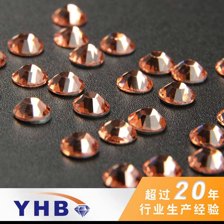 Factory in Stock Ornament Accessories Imitation Czech Diamond Apricot round Korean Rhinestone Ss30 Ornament Material Imitation Diamond DIY